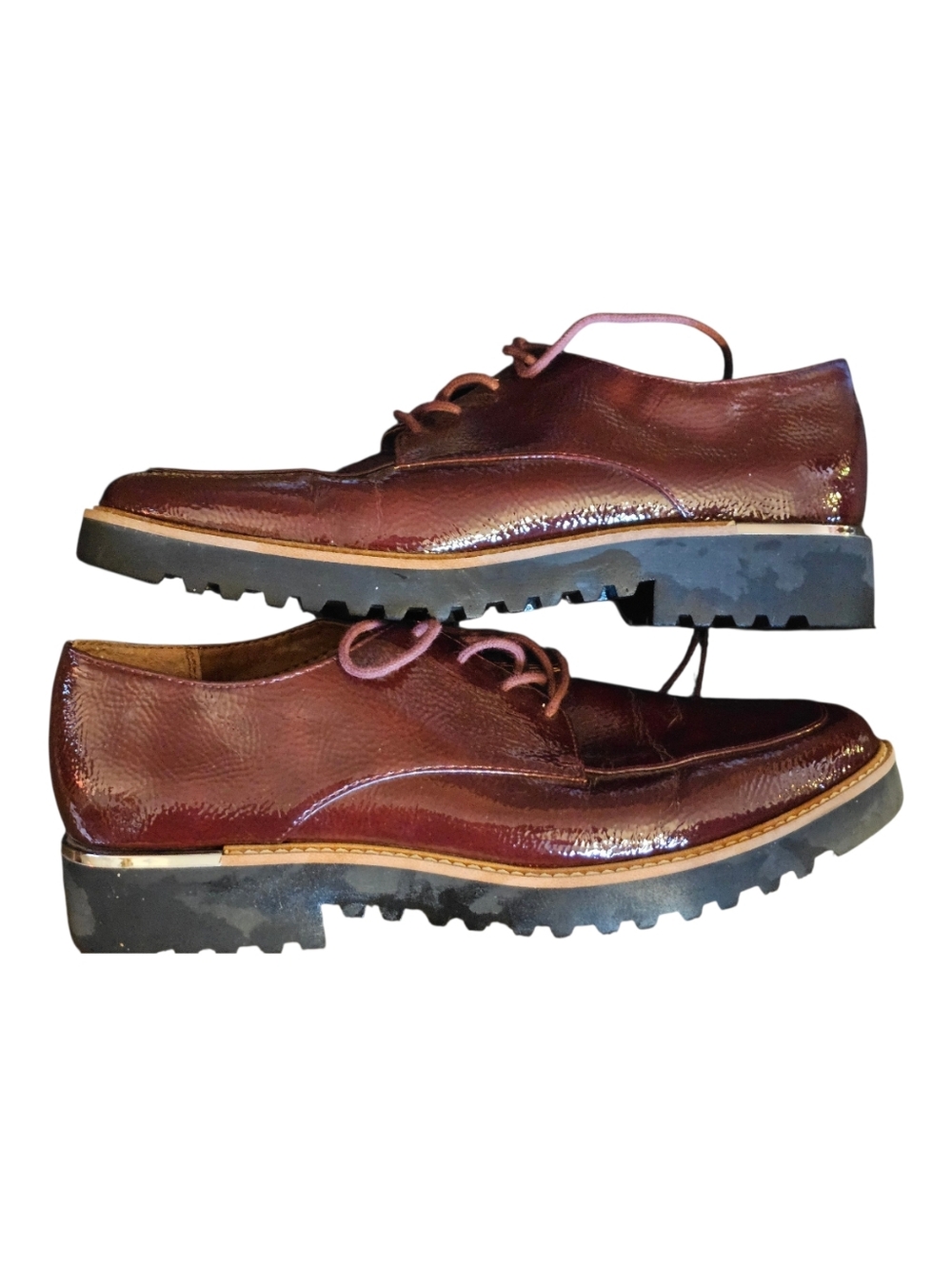 Franco Sarto Burgundy Patent Leather Oxford Shoes Women’s Size 9